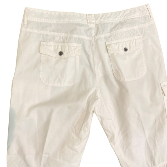 Tommy Hilfiger white 100% cotton cargo cropped pant with belt loops size 16 - Picture 6 of 10
